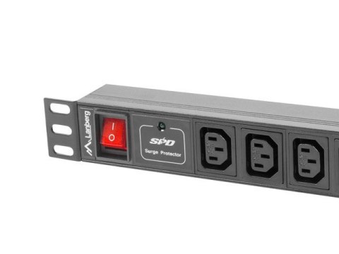 LANBERG LISTWA ZASILAJĄCA RACK PDU (1U,10A,7X IEC C13,2M)