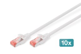 Kabel krosowy (patch cord) RJ45-RJ45, kat.6, S/FTP, AWG 27/7, LSOH, 2m, biały, 10szt