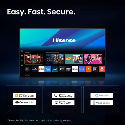 Hisense 55U7SE 139,7 cm (55") 4K Ultra HD Smart TV Wi-Fi Czarny