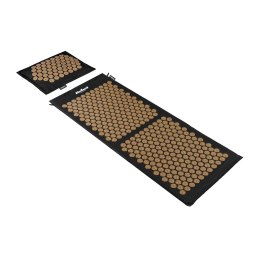Mata zdrowotna ECO z kolcami do akupresury z poduszką, 110x42cm, XL, złote kolce, Rebel Active