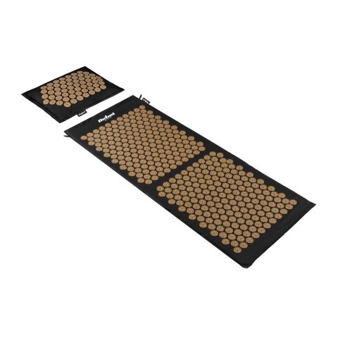 Mata zdrowotna ECO z kolcami do akupresury z poduszką, 110x42cm, XL, złote kolce, Rebel Active