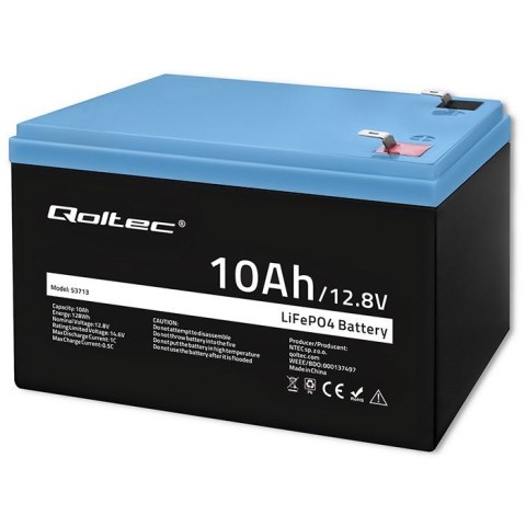 Akumulator Qoltec 53713 LiFePO4 10Ah 12.8V 12.8V Litowo-Żelazowo-Fosforanowy BMS