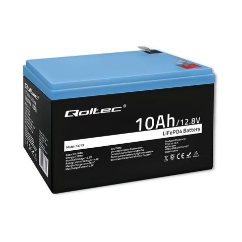 Akumulator Qoltec 53713 LiFePO4 10Ah 12.8V 12.8V Litowo-Żelazowo-Fosforanowy BMS