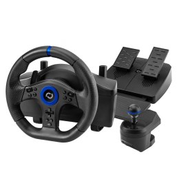 Blade BL7002 kontroler gier Czarny, Niebieski USB Kierownica + pedały + dźwignia zmiany biegów PC, PlayStation 5