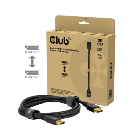 CLUB3D CAC-1094 kabel DisplayPort 2 m Czarny