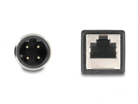 DeLOCK M12 Kabel adaptera z kodowaniem D 4-pinowe męski do żeńskiego RJ45 o długości 50 cm