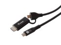 Equip 128437 adapter kablowy 3 m USB Type-C HDMI + USB Type-C Czarny