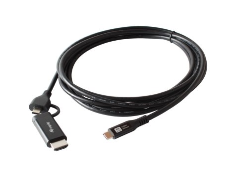 Equip 128437 adapter kablowy 3 m USB Type-C HDMI + USB Type-C Czarny