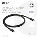 CLUB3D CAC-1570 kabel USB USB4 Gen 2x2 1,2 m USB C 80 Gbit/s 240 W Czarny