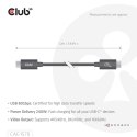 CLUB3D CAC-1570 kabel USB USB4 Gen 2x2 1,2 m USB C 80 Gbit/s 240 W Czarny