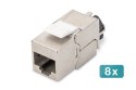 Digitus Moduł CAT 6A Keystone, ekranowany z inteligentnym menedżerem kabli - 8 szt.