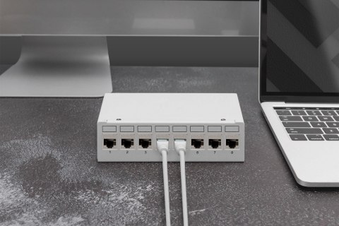 Digitus Moduł CAT 6A Keystone, ekranowany z inteligentnym menedżerem kabli - 8 szt.