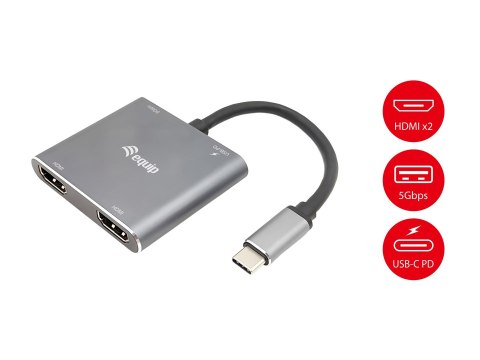 Equip 133484 stacja dokująca Przewodowa USB 3.2 Gen 1 (3.1 Gen 1) Type-C Srebrny