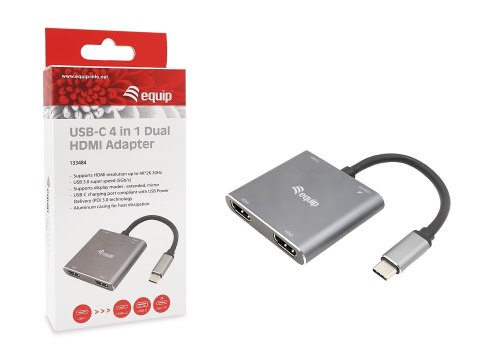 Equip 133484 stacja dokująca Przewodowa USB 3.2 Gen 1 (3.1 Gen 1) Type-C Srebrny
