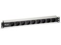 Equip 333292 rozdzielacz zasilania PDU 9 x gniazdo sieciowe 1U Czarny, Srebrny