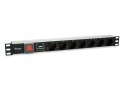 Equip 333309 rozdzielacz zasilania PDU 7 x gniazdo sieciowe 1U Czarny, Srebrny