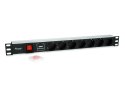 Equip 333309 rozdzielacz zasilania PDU 7 x gniazdo sieciowe 1U Czarny, Srebrny
