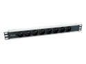 Equip 333313 rozdzielacz zasilania PDU 8 x gniazdo sieciowe 1U Czarny, Srebrny