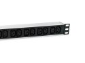 Equip 333318 rozdzielacz zasilania PDU 12 x gniazdo sieciowe 1U Czarny, Srebrny