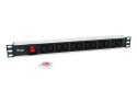 Equip 333318 rozdzielacz zasilania PDU 12 x gniazdo sieciowe 1U Czarny, Srebrny