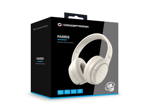 Conceptronic PARRIS03C słuchawki/zestaw słuchawkowy Przewodowy i Bezprzewodowy Opaska na głowę Muzyka Bluetooth Kremowy
