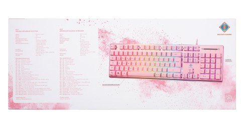 Deltaco Gaming GAM-021-RGB-P-DE klawiatura USB QWERTZ Niemiecki Różowy