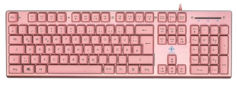 Deltaco Gaming GAM-021-RGB-P-DE klawiatura USB QWERTZ Niemiecki Różowy