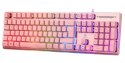 Deltaco Gaming GAM-021-RGB-P-DE klawiatura USB QWERTZ Niemiecki Różowy
