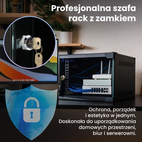 Extralink LITE 6U 10 280X310 WALL-MOUNTED RACKMOUNT CABINET BLACK Stojak wolnostojący/ścienny/podłogowy Czarny