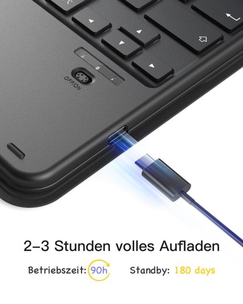 Inateck KB002_BLACK klawiatura do urządzeń mobilnych QWERTZ Bluetooth Czarny