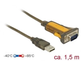DeLOCK 65840 kabel równoległy Czarny, Żółty 1,5 m USB Typu-A DB-9