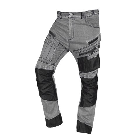 Spodnie robocze DENIM, wzmocnienia Oxford, szare, rozmiar XL