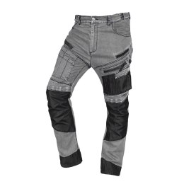 Spodnie robocze DENIM, wzmocnienia Oxford, szare, rozmiar S