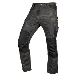 Spodnie robocze Mix&Match, Canvas, wzmocnienia z Cordury, zielone moro, rozmiar M