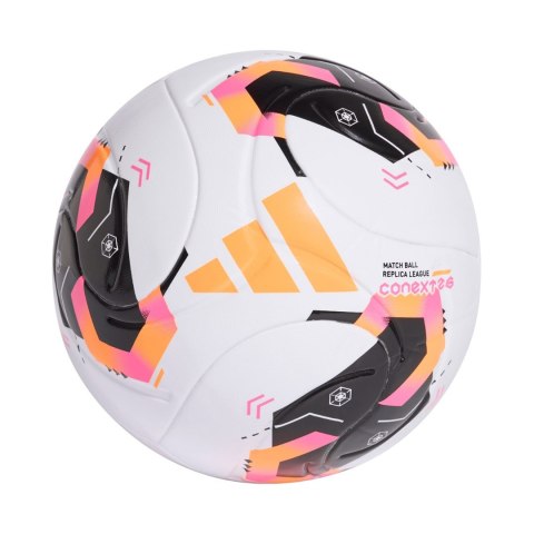 Piłka nożna adidas Conext 26 League biało-czarno-pomarańczowa KE5865 4