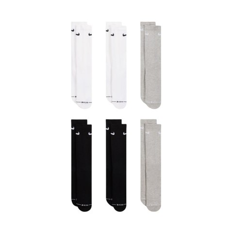 Skarpety Nike Everyday Elevated 6 par białe, czarne, szare HQ8021 903 43-46
