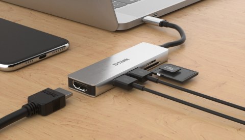 D-link- Hub USB-C-2xUSB,1xSD/microSD 1xHDMI