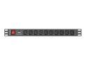 LANBERG LISTWA ZASILAJĄCA RACK PDU (1U,10A,7X IEC C13,2M)