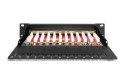 Digitus Panel krosowy (patch panel) 10'' 12x RJ45, LSA poziom, kat.6A, ekranowany, 1U, czarny, prowadnica kabli