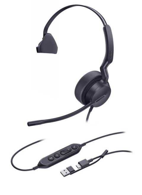 Yealink UH42 Mono UC USB-C/A Zestaw słuchawkowy Przewodowa Opaska na głowę Połączenia/muzyka USB Type-C / USB Type-A Czarny