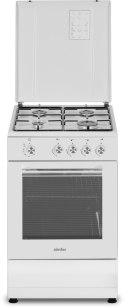 Simfer Kuchenka | 4401SGRBB | Typ płyty: gaz | Typ piekarnika: gaz | Biały | Szerokość 50 cm | Głębokość 55 cm | 49 L