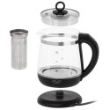 Czajnik elektryczny Adler AD 1299, szklany, 1.5 L, 2200 W, 360° obrotowa baza, podświetlenie LED, czarny