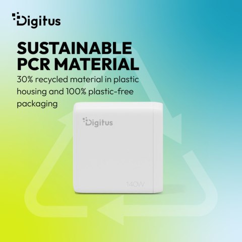 Digitus Ładowarka GaN 140W 3x USB-C + 1x USB-A DA-10305 biała