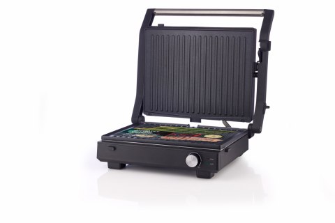Grill multifunkcyjny Gorenje GCG2000M w kolorze czarnym z wskaźnikiem temperatury i odprowadzaniem tłuszczu