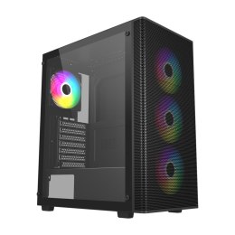 Obudowa FSP M220-BA Mid Tower Czarna bez zasilacza ATX i Micro ATX, z 7 gniazdami rozszerzeń i przestrzeniami na 1+1 x 3.5
