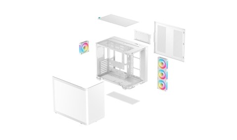 Obudowa komputerowa Deepcool CG530U 4F WH Midi Tower biała, 7 slotów, 2x3.5 + 3x2.5, bez zasilacza, 24 miesiące gwarancji