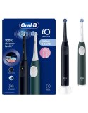 Oral‑B iO2 szczoteczka elektryczna dla dorosłych Duo pack 2 końcówki 3 tryby Night Black & Green Forest, ładowalna, timer 2 minu