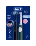 Oral‑B iO2 szczoteczka elektryczna dla dorosłych Duo pack 2 końcówki 3 tryby Night Black & Green Forest, ładowalna, timer 2 minu