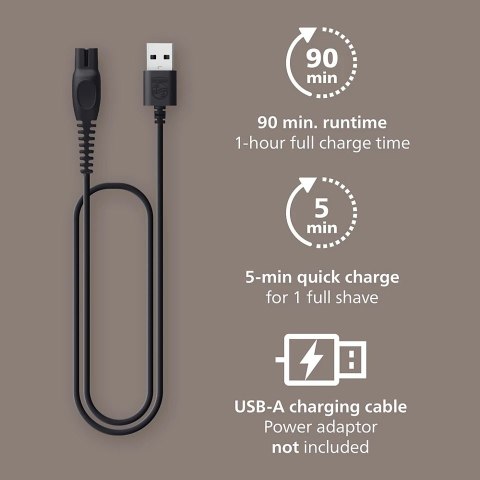 Philips Pro 5000 HS5980/15 Golarka do Głowy 360° Flexing Head Wet & Dry 60 min Litowo-jonowa Deep Black z Etui i Szczoteczką