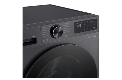 Pralka LG F4X5011TBB, Bardzo Wydajna Klasa A, Ładowność 11 kg, Frontowa, 1400 RPM, Czarna, Głębokość 56.5 cm, 24 Miesiące Gwaran